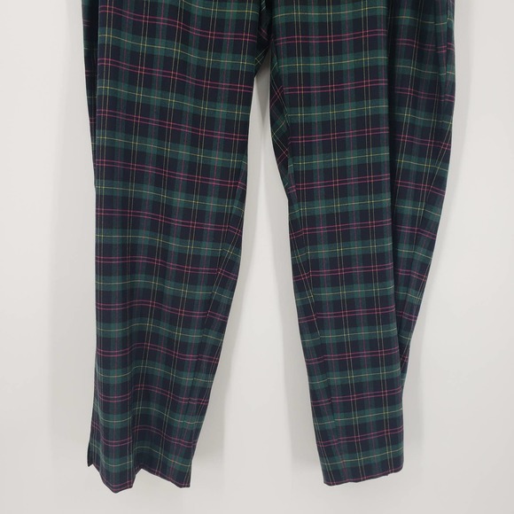 Talbots Plaid Hampshire Ankle Pants 22W Straight Leg Wool Blend High Rise Green - Picture 8 of 13